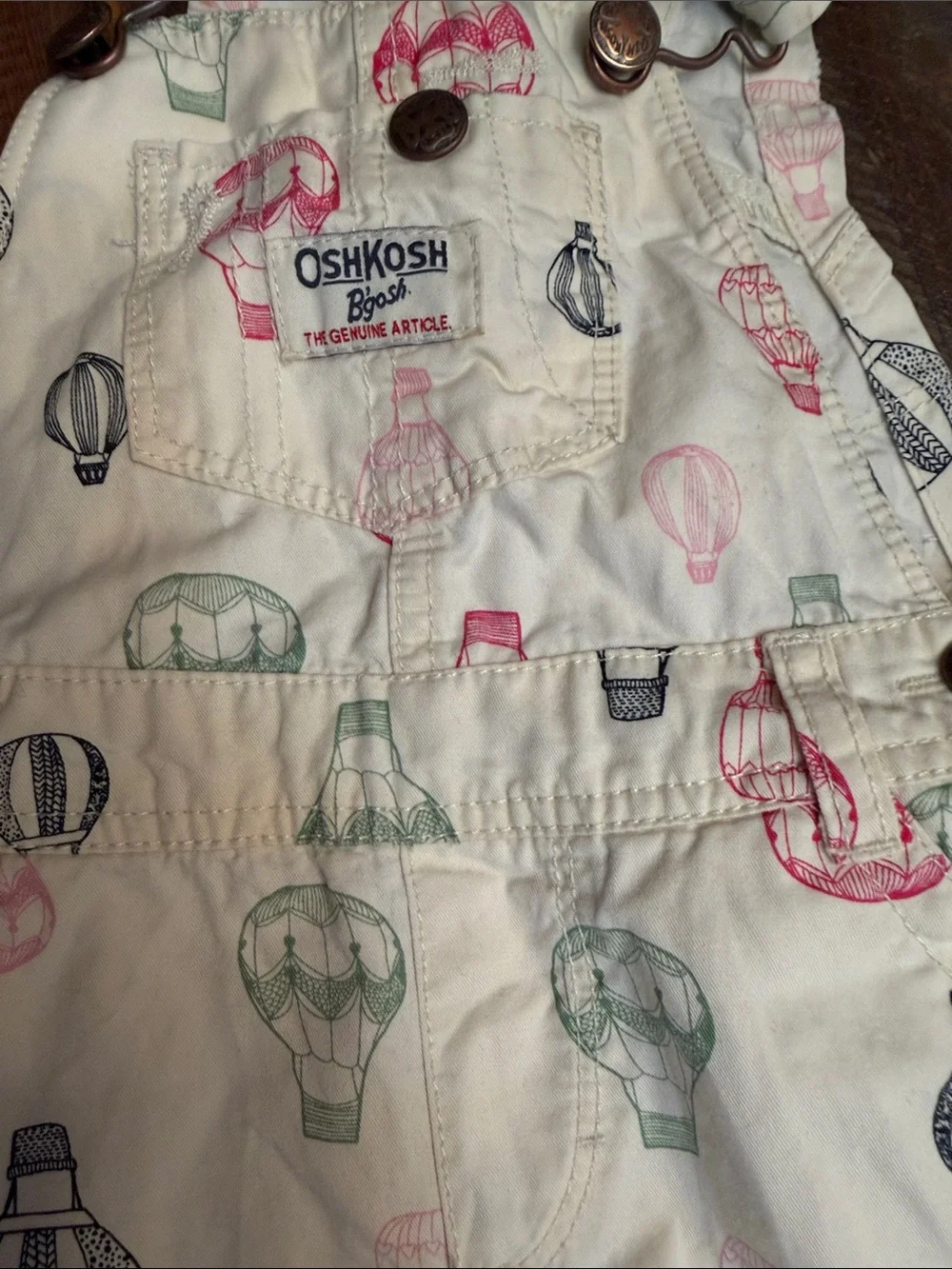 OshKosh B'gosh Hot Air Balloon Fine Corduroy Overalls 12 Months